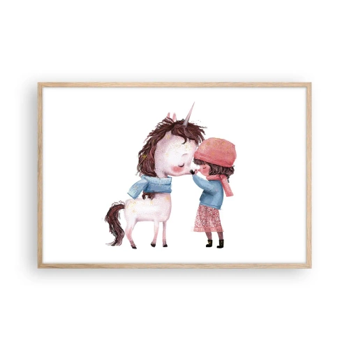Plakát v rámu světlý dub - Zimní příběh - 91x61 cm