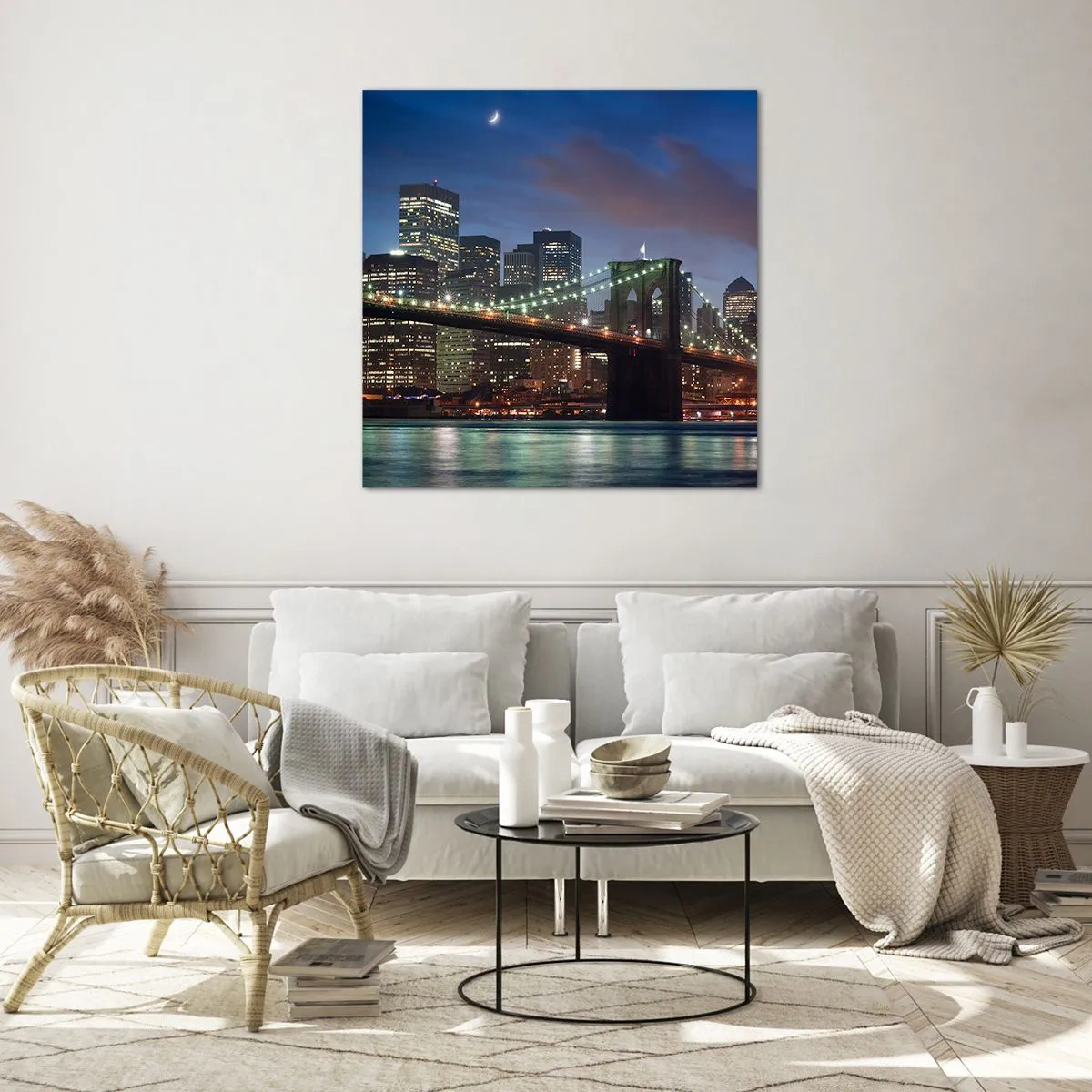 Obraz na skle - Rozjařená noc - 40x40 cm