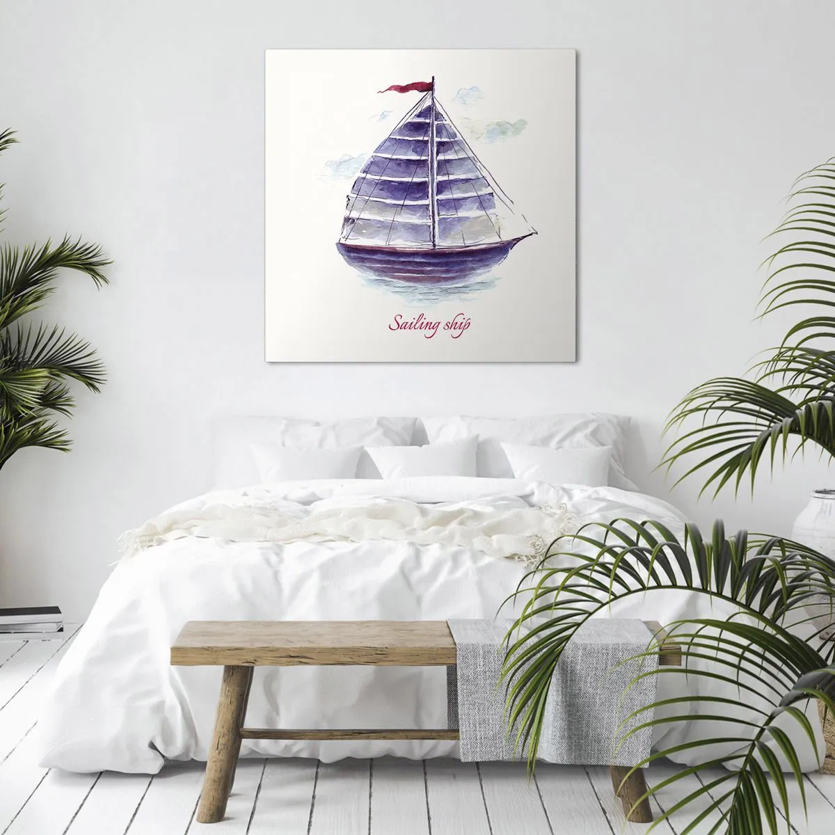 Obraz na plátně - Napnuté plachty a klidná voda - 60x60 cm
