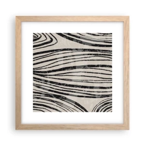 Plakát v rámu světlý dub - Močál s liniemi - 30x30 cm