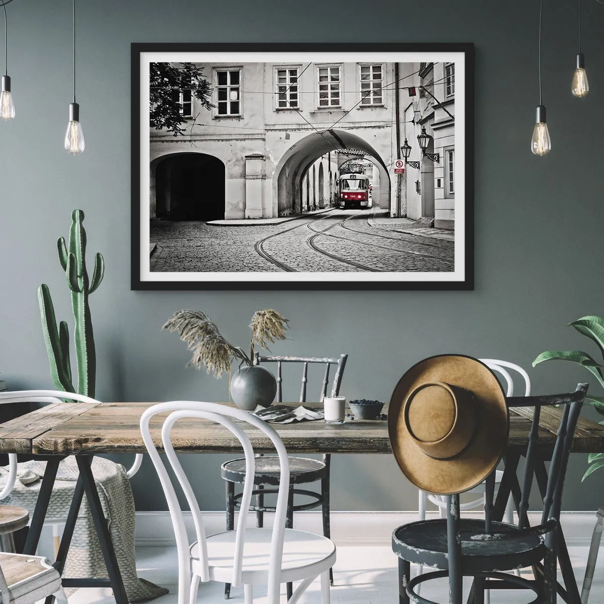 Plakát v černém rámu - Městským labyrintem - 70x50 cm