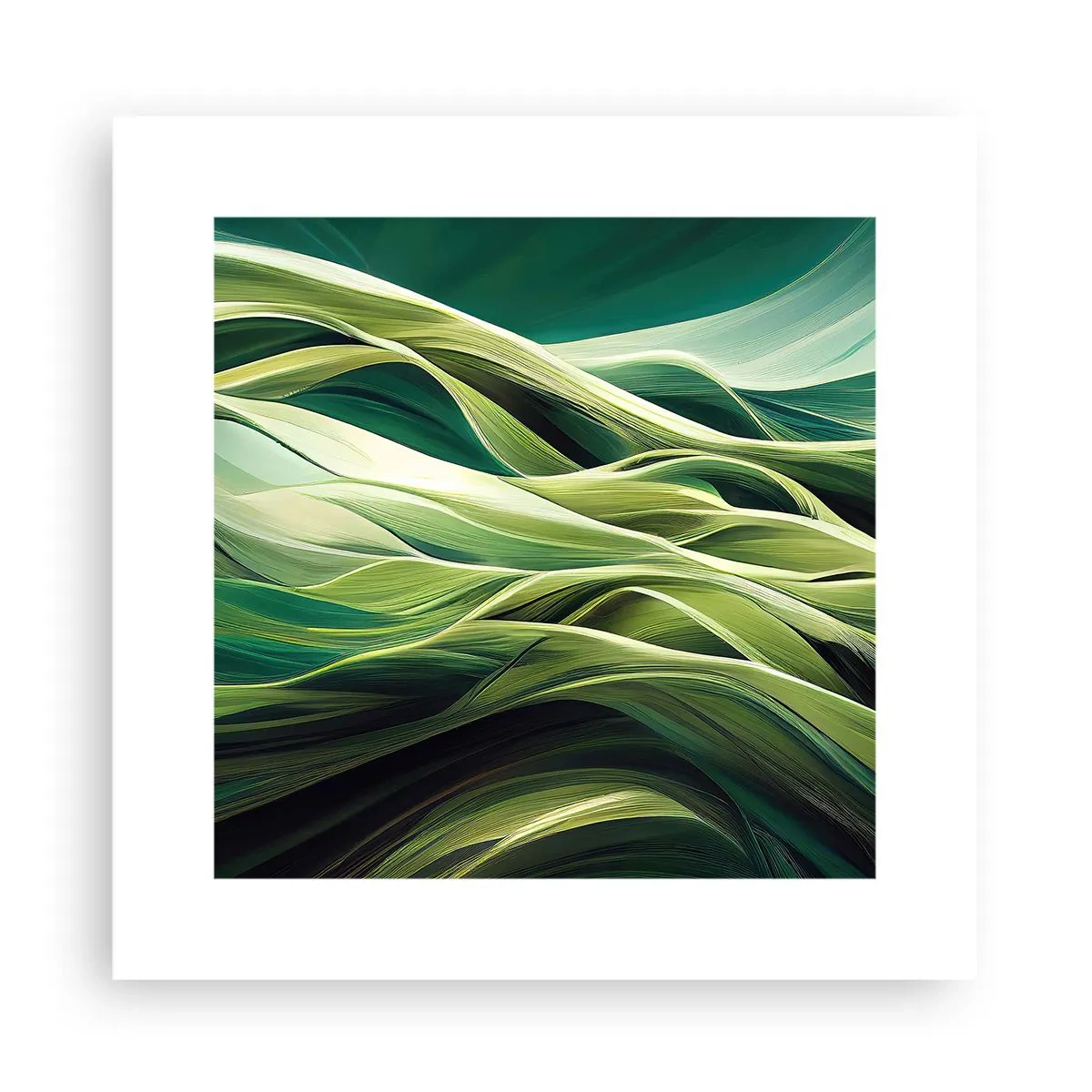 Plakát - Abstraktní hra na zelenou - 30x30 cm