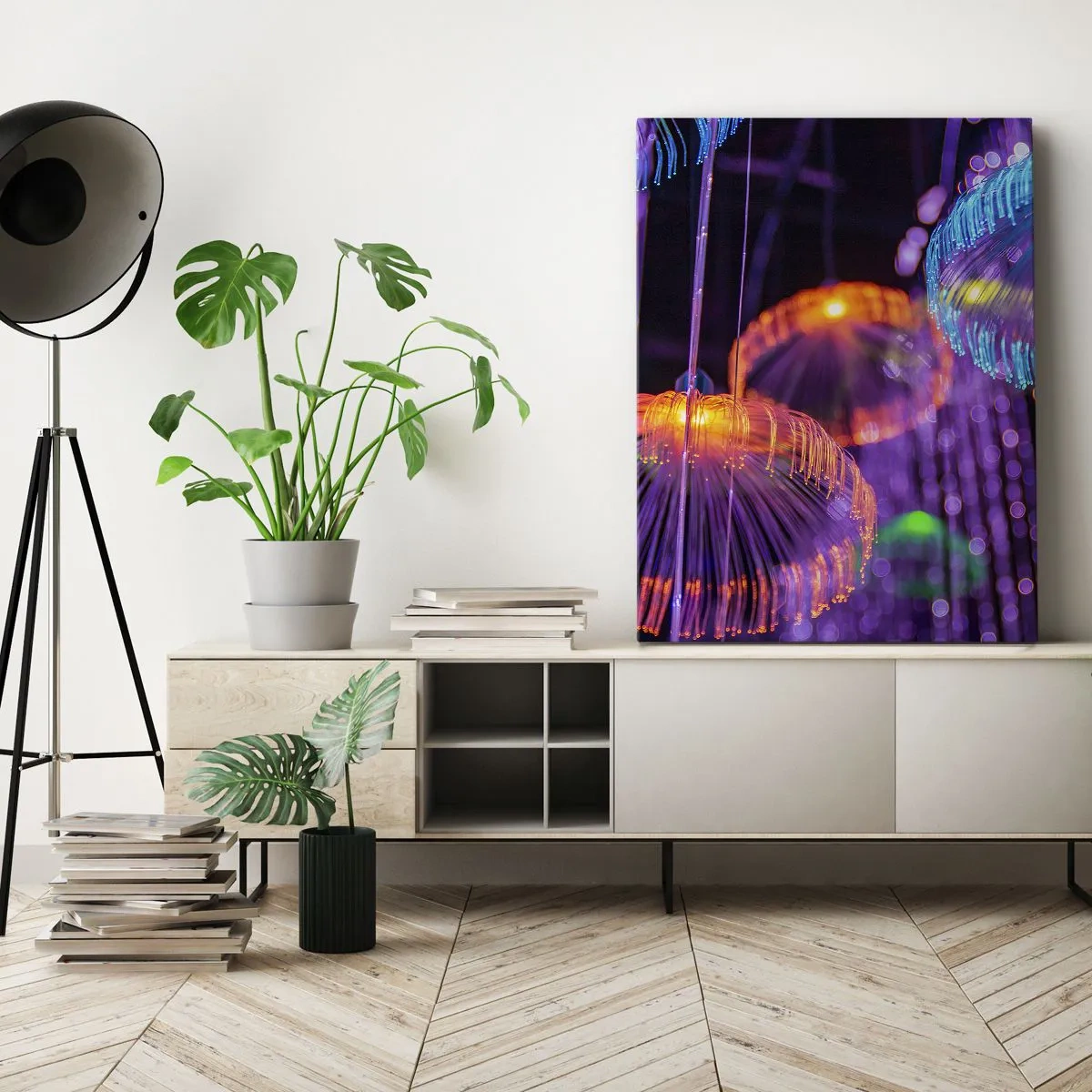 Obraz na plátně - Světelná fontána - 50x70 cm