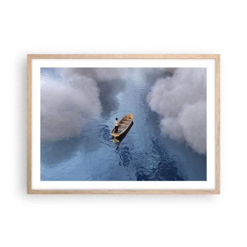 Plakát v rámu světlý dub - Život – cesta – nejistota - 70x50 cm