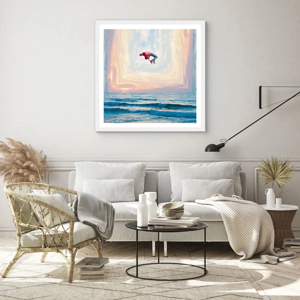 Plakát v bílém rámu - Do jiné dimenze - 60x60 cm