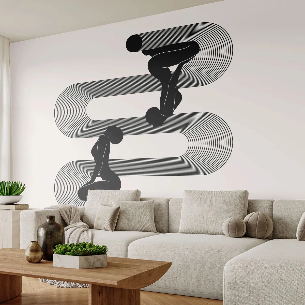 Fototapeta Premium Sand - Smyslná symetrie - Ženy, Čáry, Rozjímání - 450x315 cm