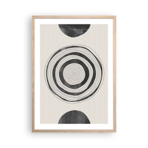 Plakát v rámu světlý dub - Důležité je to, co je uprostřed - 50x70 cm