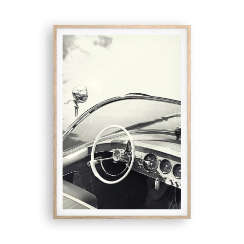 Plakát v rámu světlý dub - Počasí pro bohaté - 70x100 cm