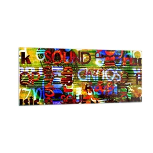 Obraz na skle - Všechny barvy zvuku - 100x40 cm