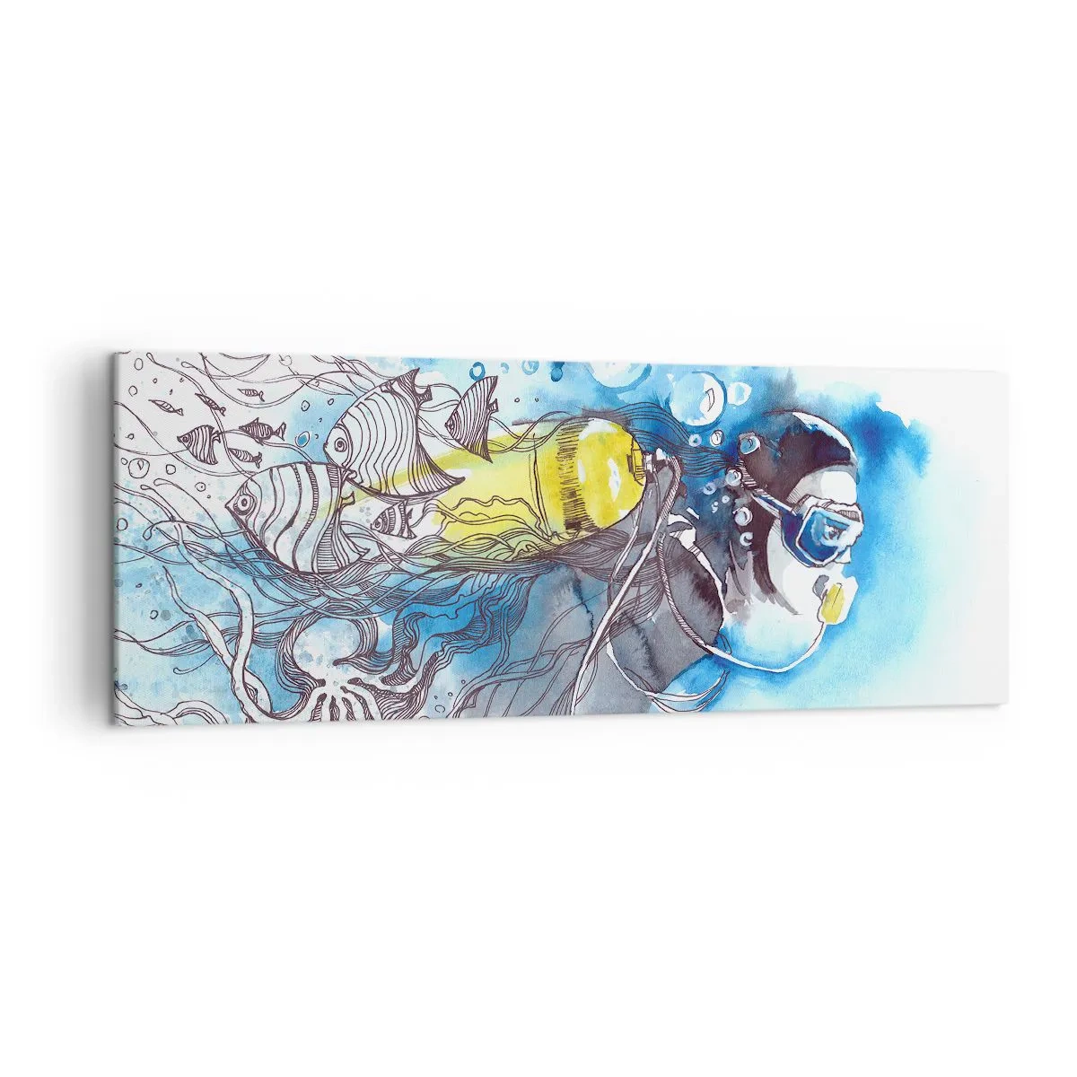 Obraz na plátně - Velká modř - 140x50 cm
