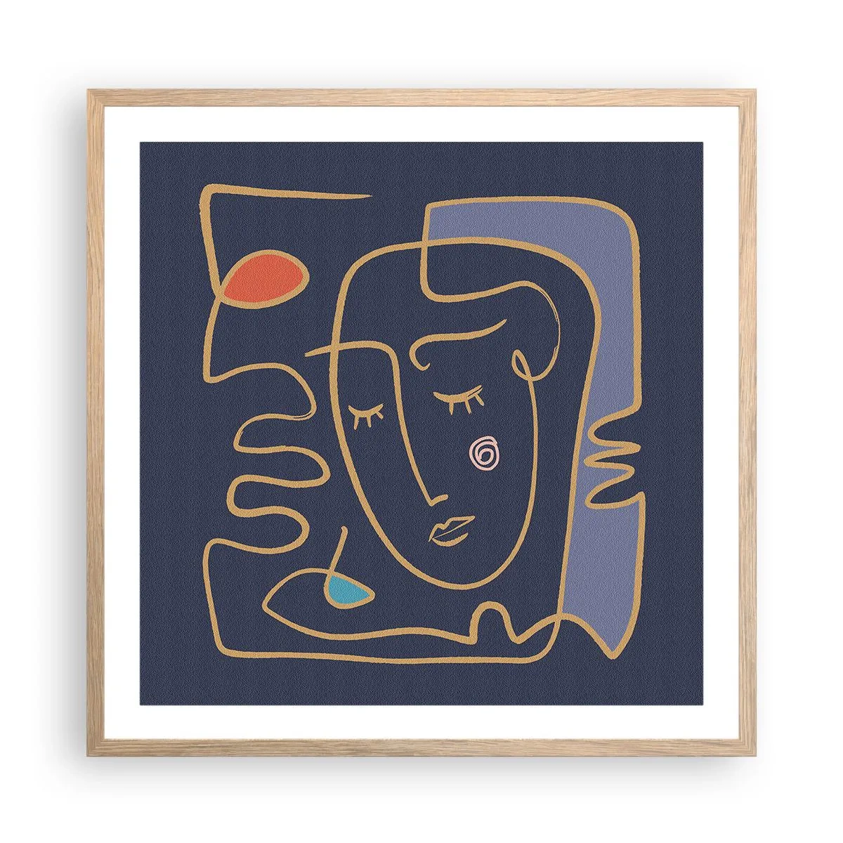 Plakát v rámu světlý dub - V zádumčivosti - 60x60 cm