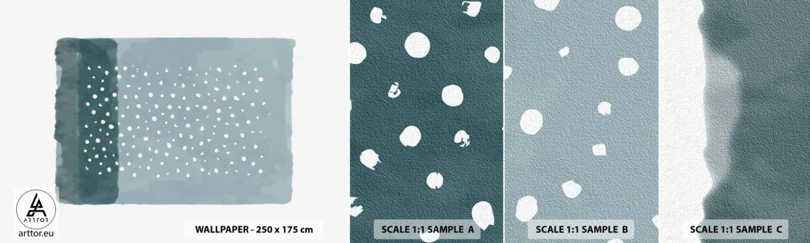 Fototapeta Vzorek Standard Eco - Pěstováno na modři - Abstrakce, Kus, Minimalismus - 100x30 cm