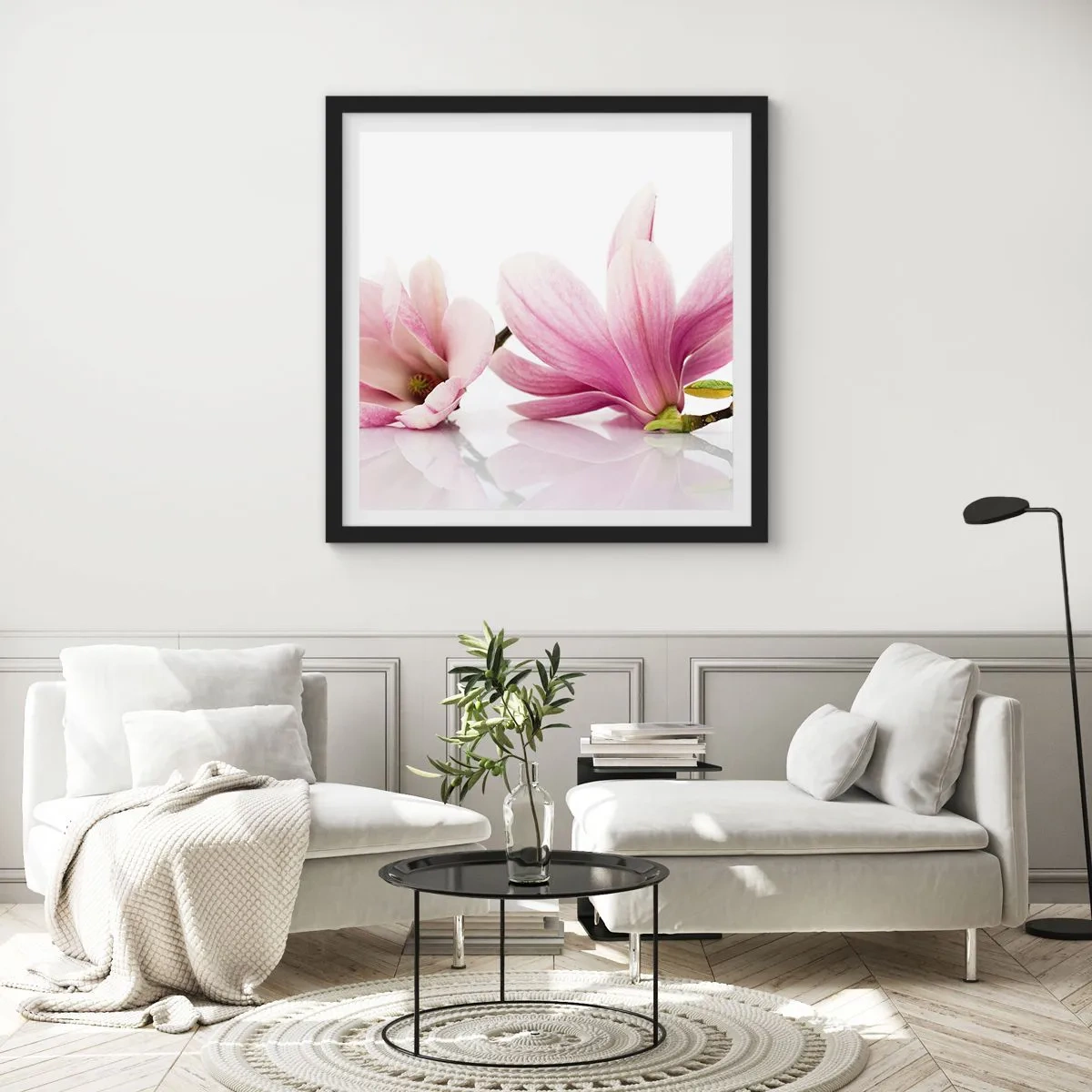 Plakát v černém rámu - Jemné jako závan jara - 40x40 cm