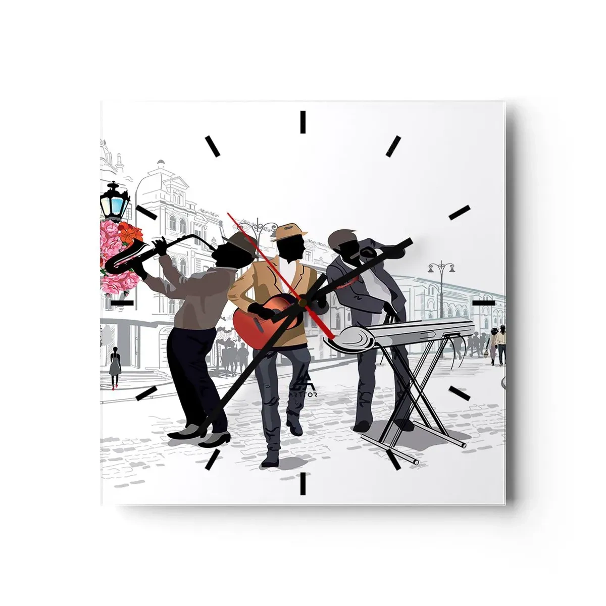 Nástěnné hodiny - Hudba ulice - 30x30 cm