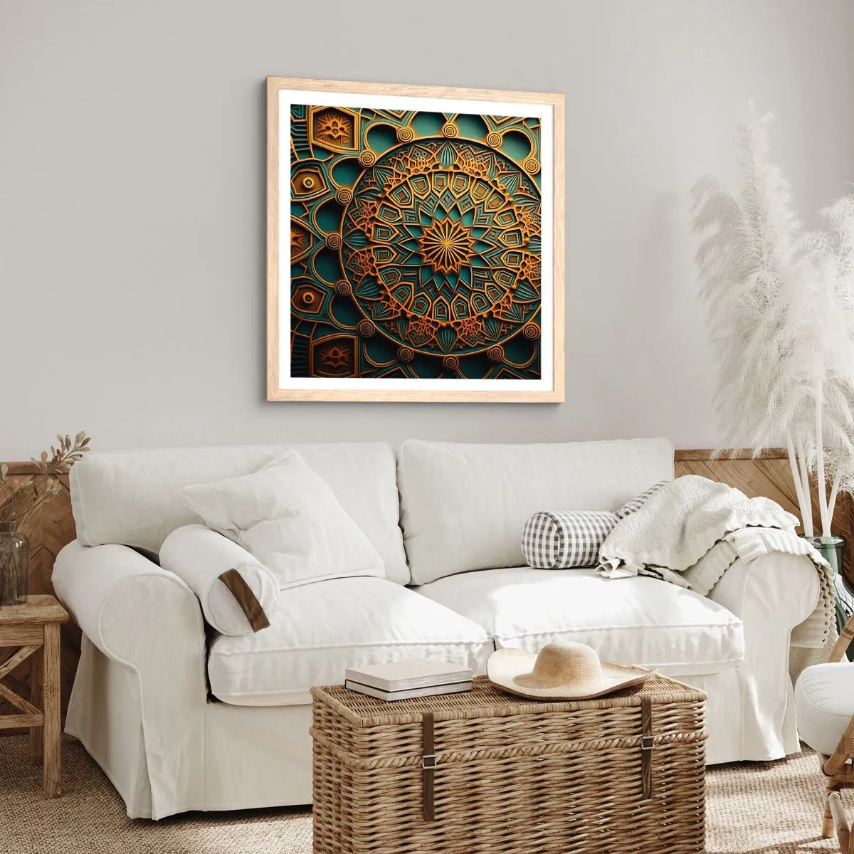 Plakát v rámu světlý dub - V arabském stylu - 60x60 cm