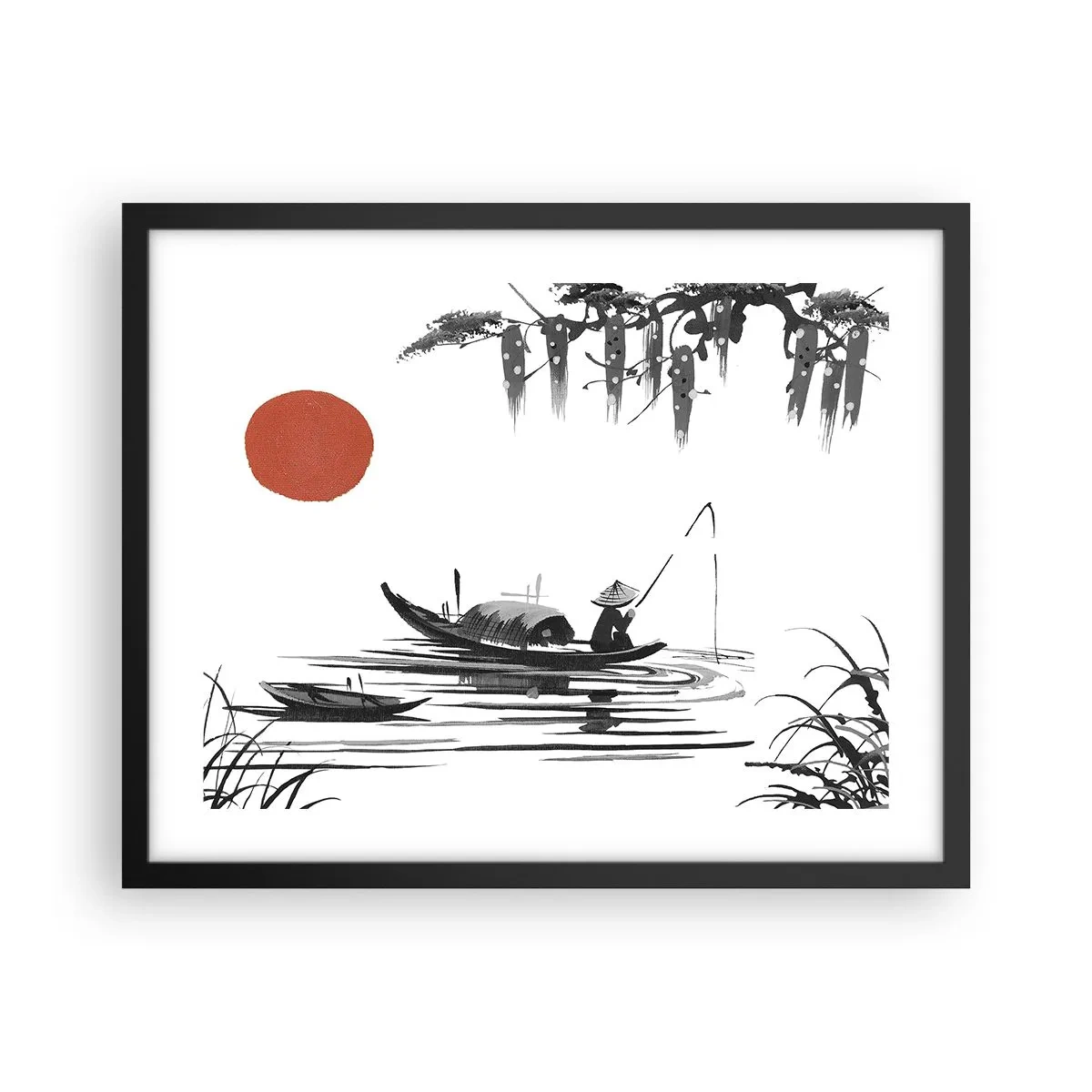 Plakát v černém rámu - Asijské odpoledne - 50x40 cm