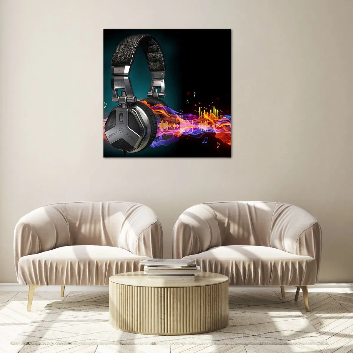 Obraz na skle - V ohni hudby - 40x40 cm