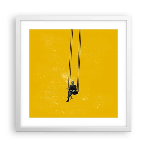 Plakát v bílém rámu - Den jako každý jiný - 40x40 cm