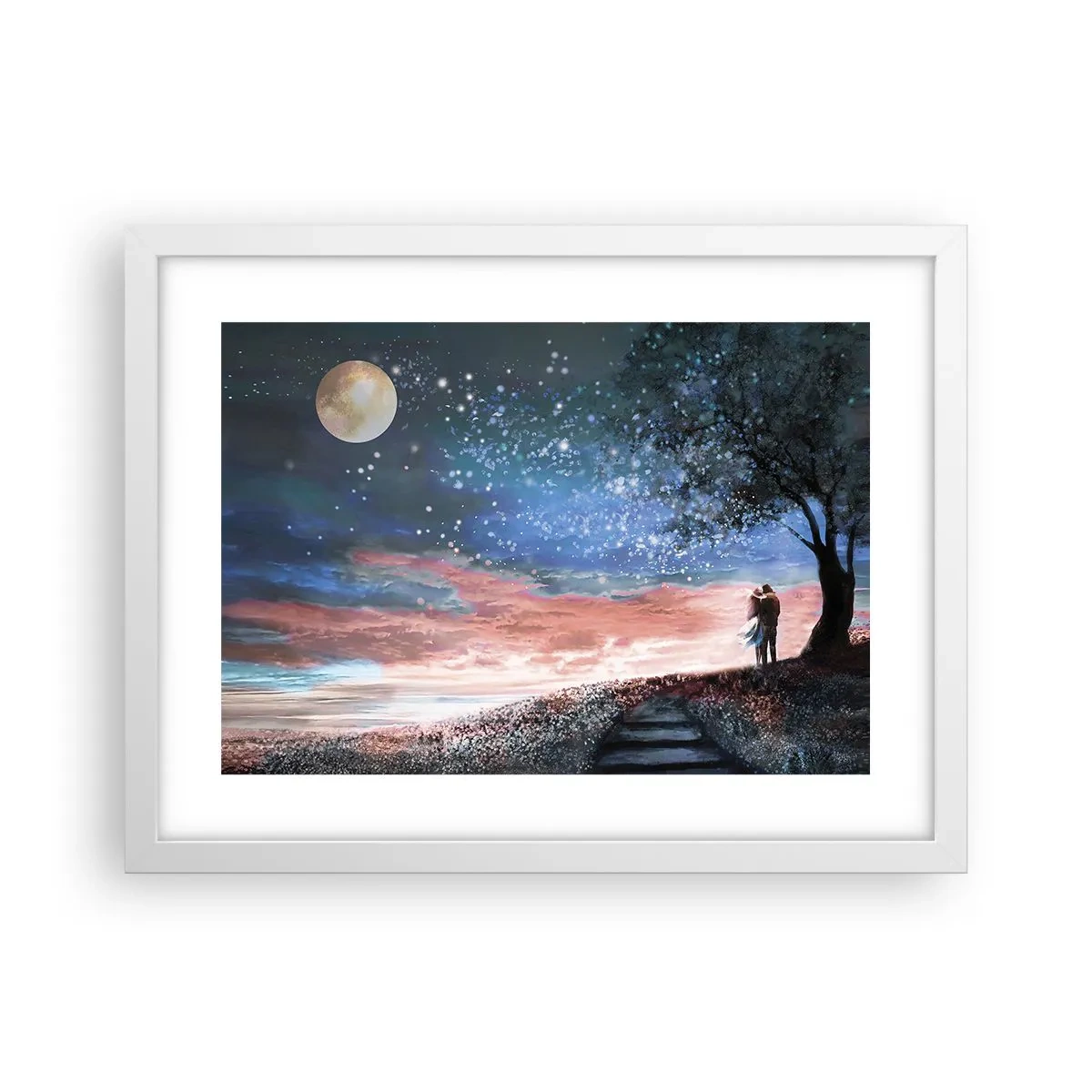 Plakát v bílém rámu - Hvězdicovité představení - 40x30 cm
