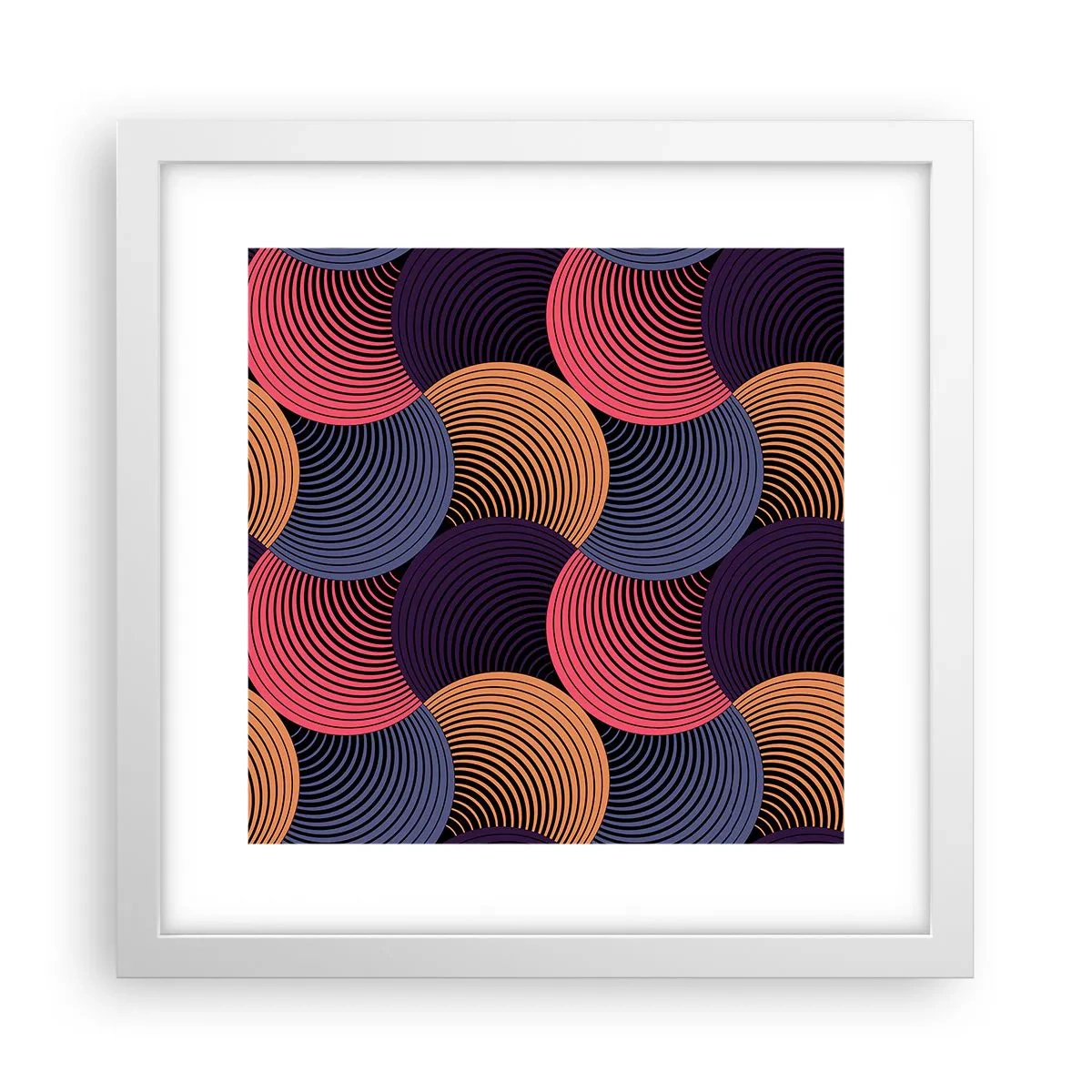 Plakát v bílém rámu - V kruhovém rytmu - 30x30 cm