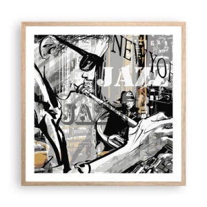 Plakát v rámu světlý dub - V rytmu New Yorku - 60x60 cm