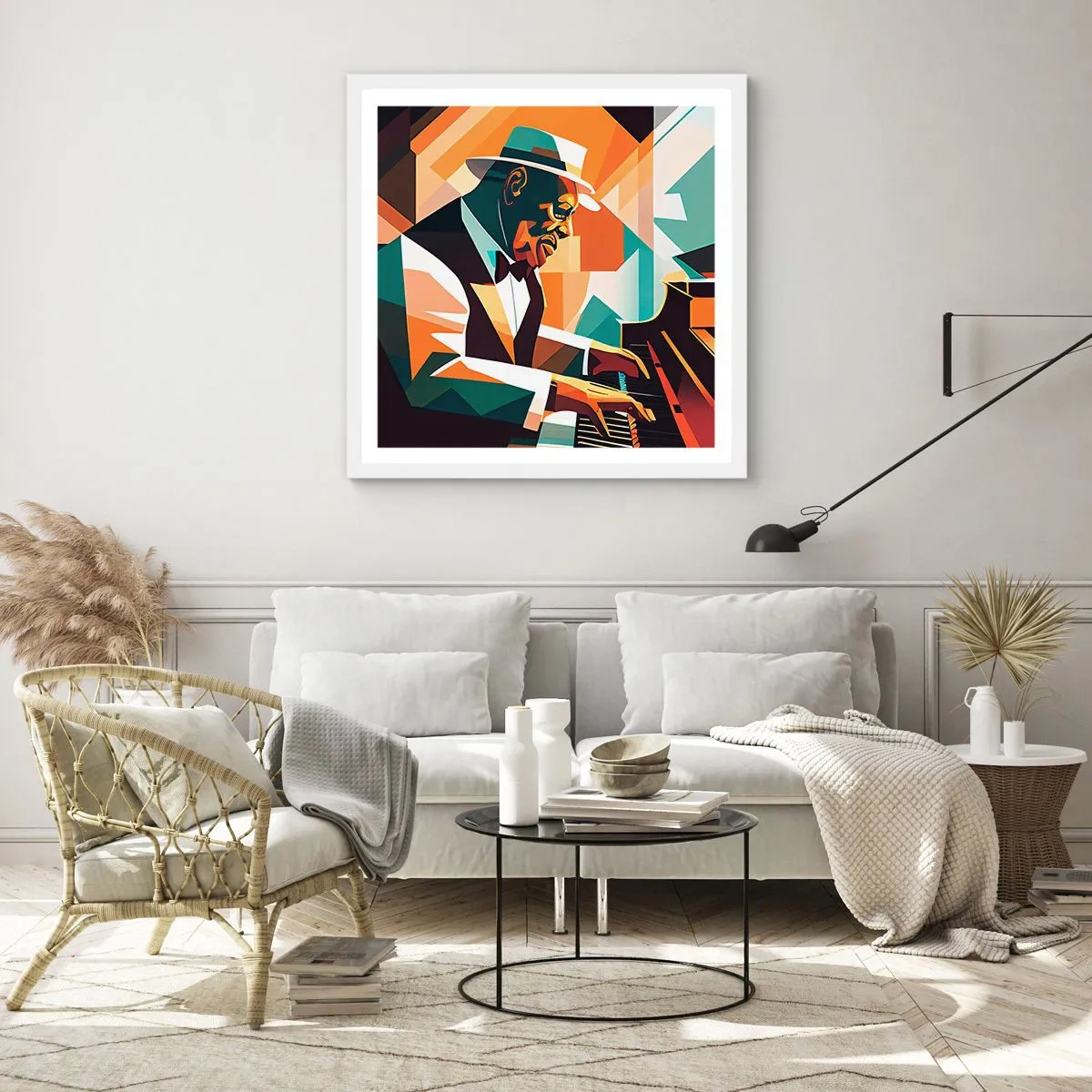 Plakát v bílém rámu - Celý tento jazz - 50x50 cm