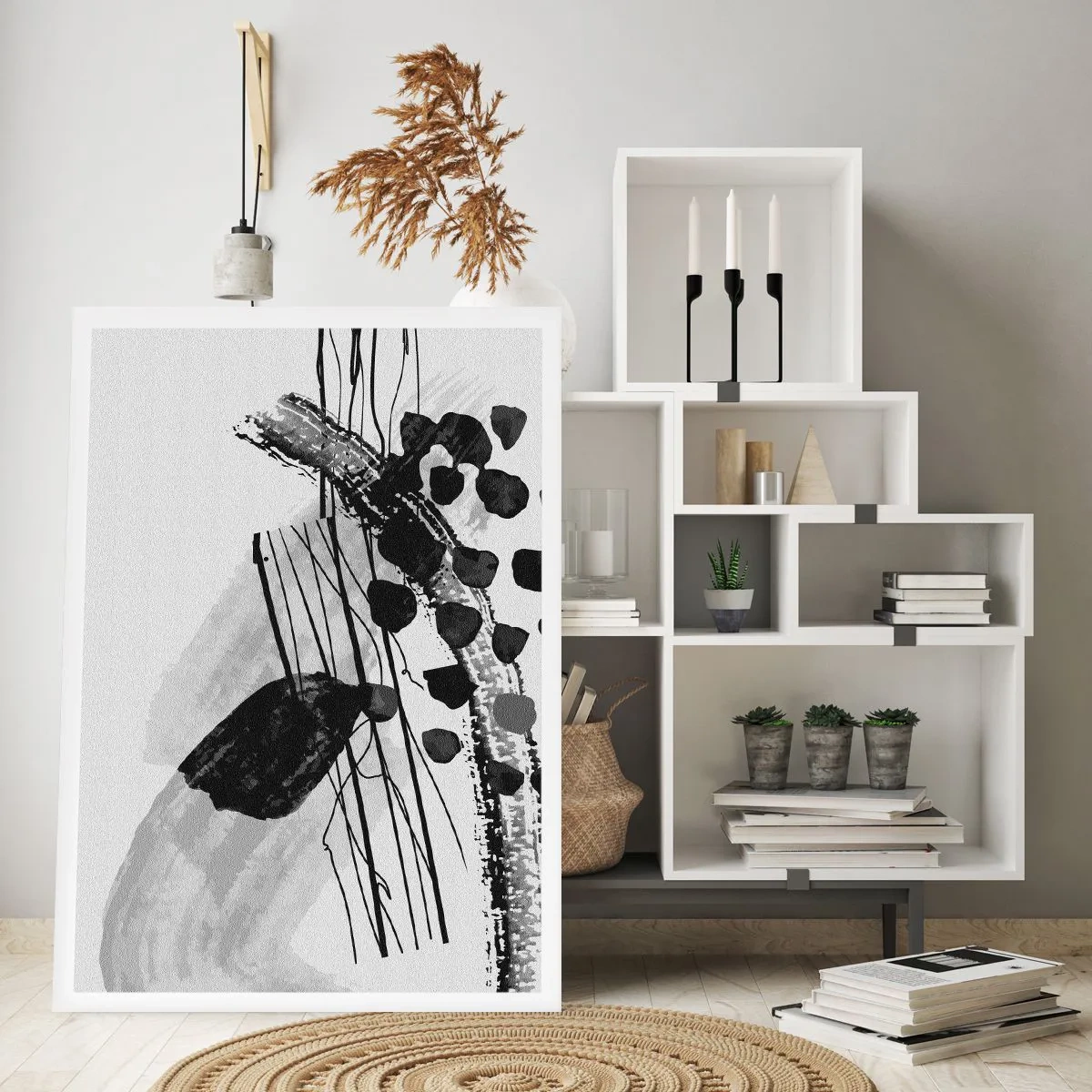 Plakát - Černobílá organická abstrakce - 70x100 cm