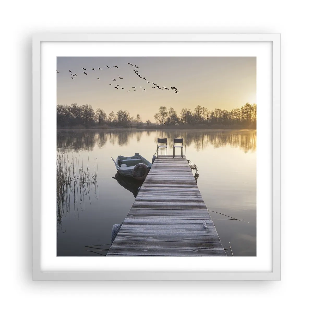 Plakát v bílém rámu - Časem se vrátím - 50x50 cm