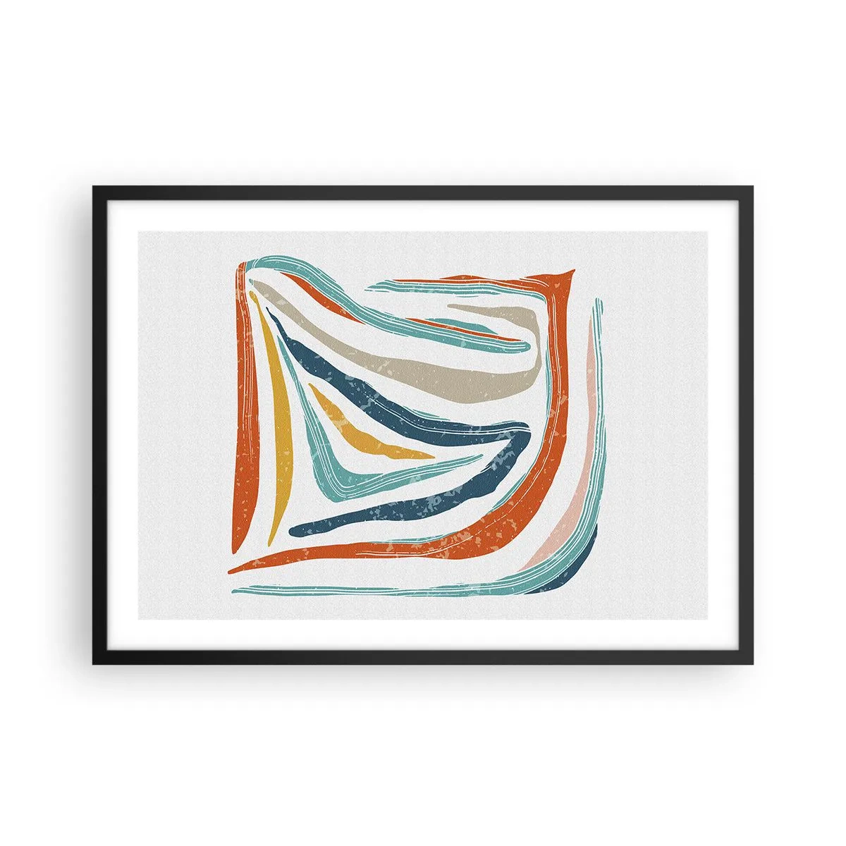 Plakát v černém rámu - Přátelsky usměvavá abstrakce - 70x50 cm