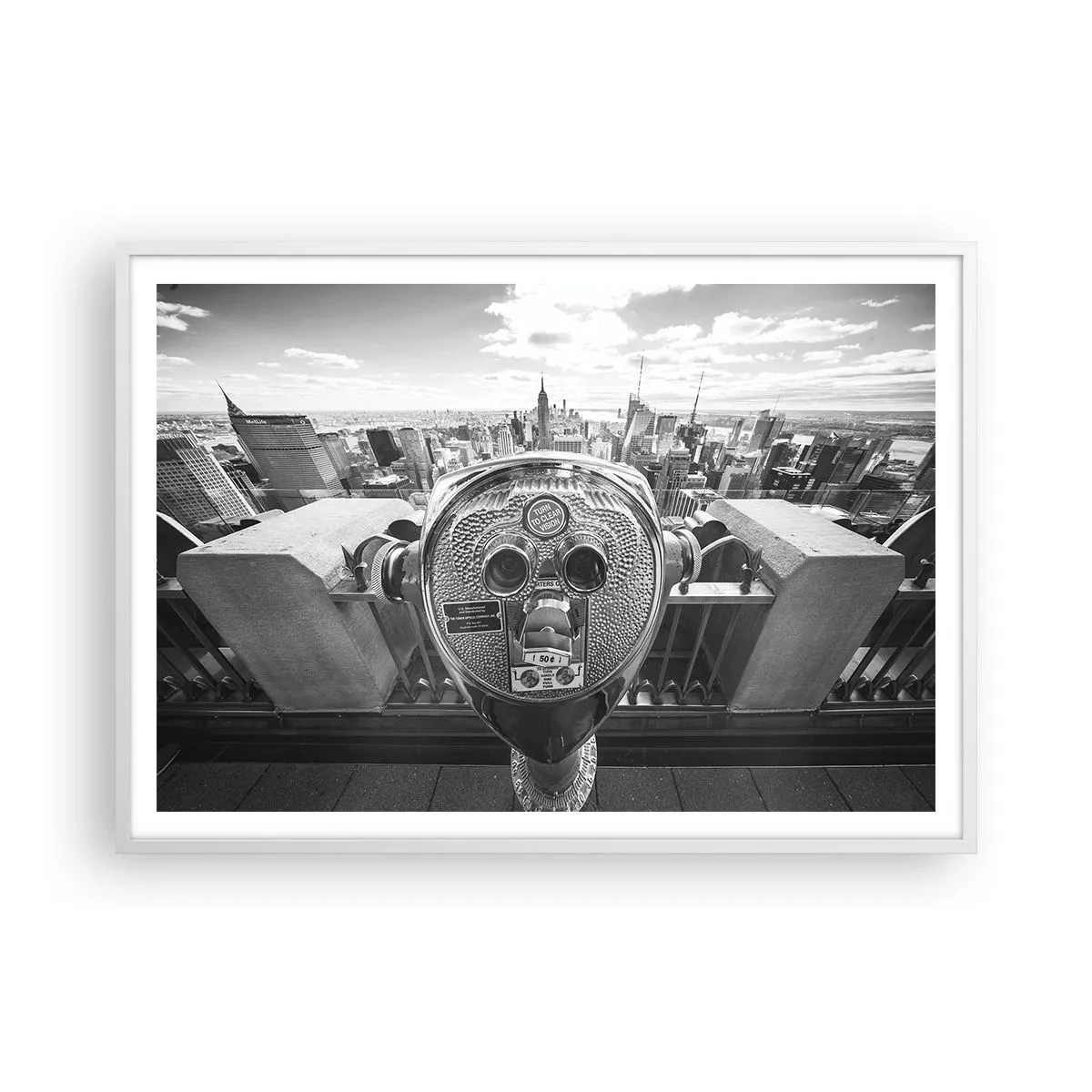 Plakát v bílém rámu - Město nad městy - 100x70 cm