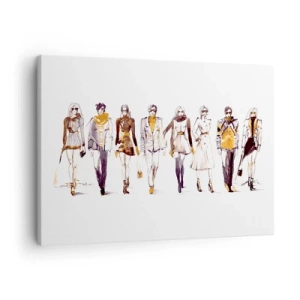 Obraz na plátně - Náčrt skupiny lidí v módních oblecích - 70x50cm - Nevynucená elegance, volná elegance - Moderní nástěnná dekorace do obývacího pokoje a ložnice ARTTOR