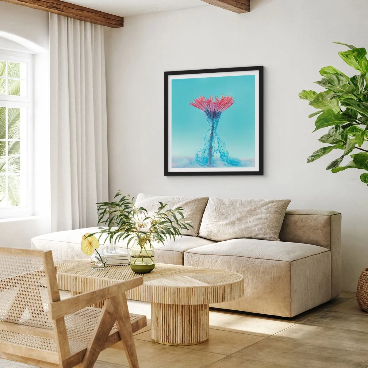 Plakát v černém rámu - V osvěžujícím objetí - 50x50 cm