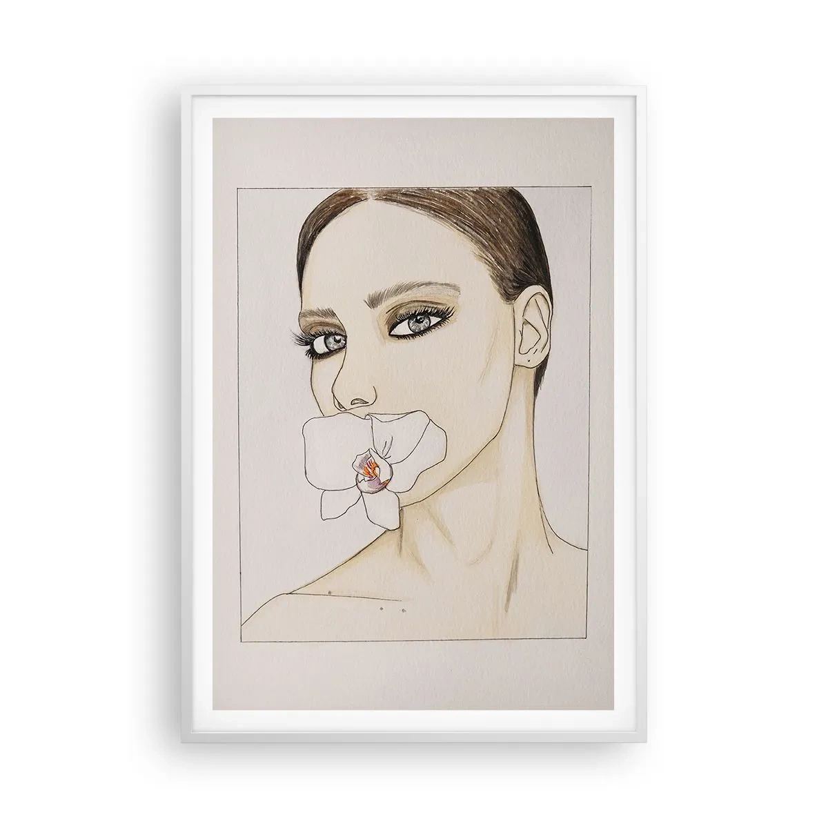 Plakát v bílém rámu - Symbol elegance a krásy - 70x100 cm