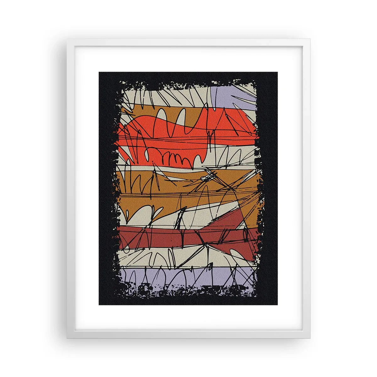 Plakát v bílém rámu - Spontánní kompozice - 40x50 cm