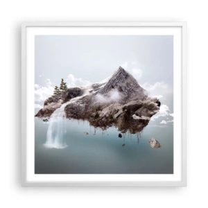 Plakát v bílém rámu - Pohled surrealisty - 60x60 cm
