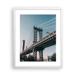 Plakát v bílém rámu - Nad vlnami města - 40x50 cm