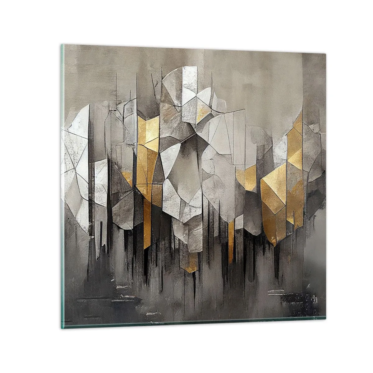 Obraz na skle - Kompozice z ledu a světla - 70x70 cm