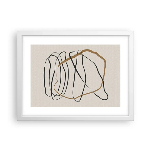 Plakát v bílém rámu - Kompozice – tanec ve smyčce - 40x30 cm