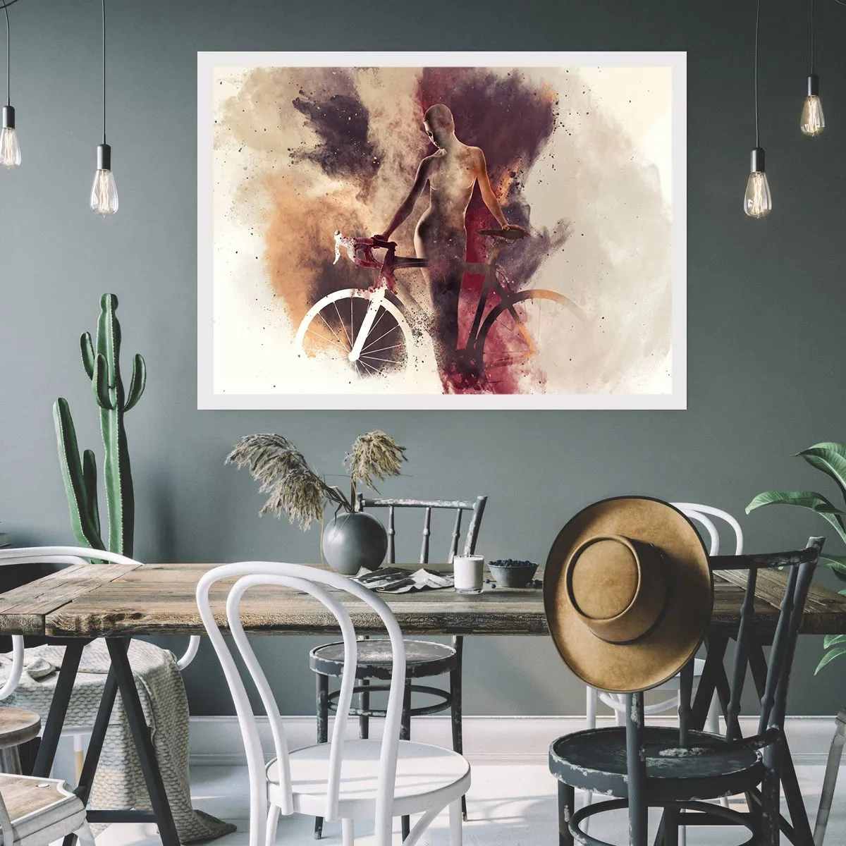 Plakát - Cyklistická duše v mramorových tvarech - 91x61 cm