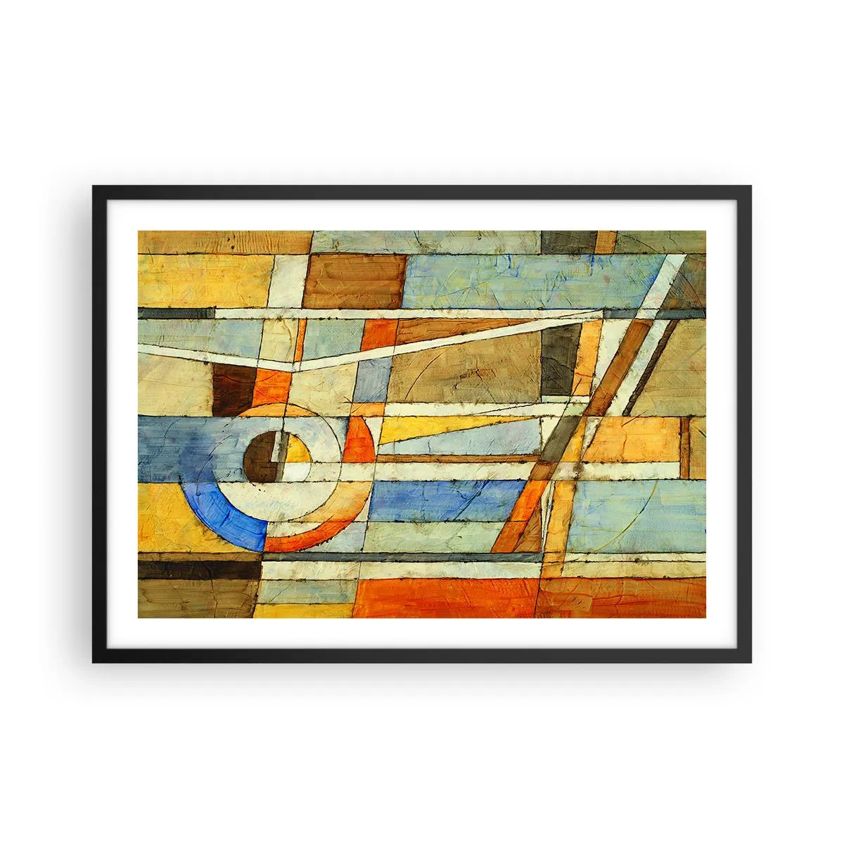 Plakát v černém rámu - Kubismus na stavbě - 70x50 cm