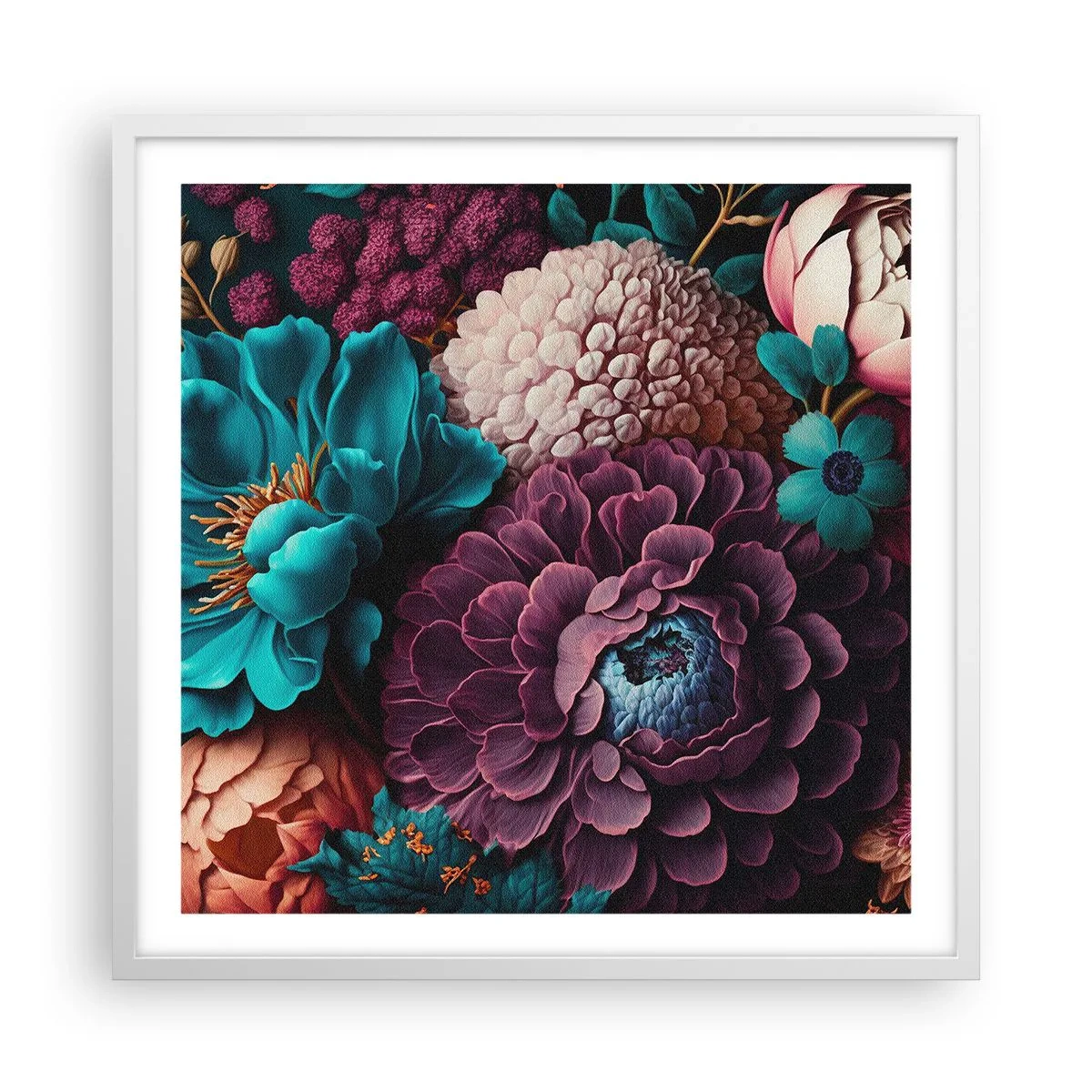 Plakát v bílém rámu - Úroda přírody - 60x60 cm