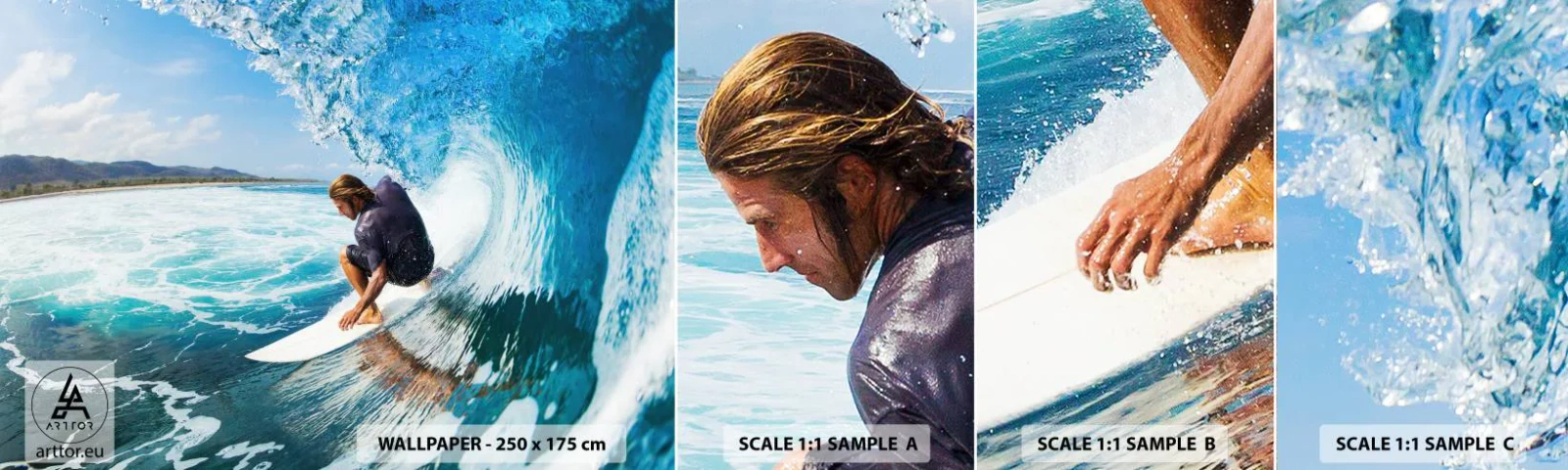 Fototapeta Vzorek Standard Eco - Tančící s vlnami - Sport, Surfování, Surf - 100x30 cm