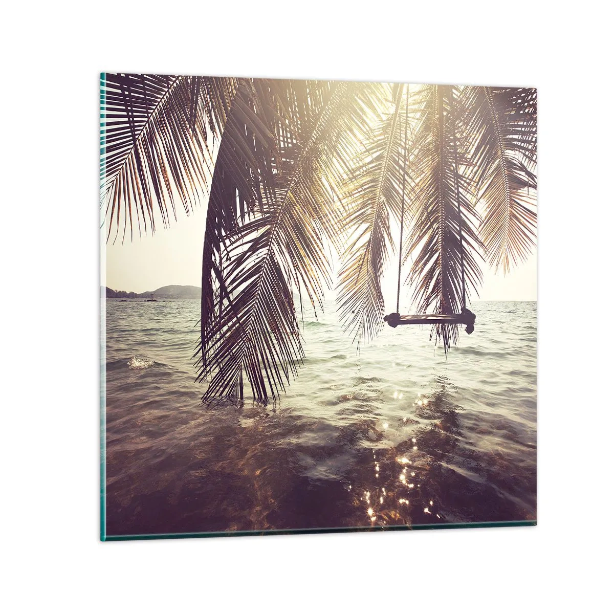 Obraz na skle - Houpat se libovolně v oblacích - 40x40 cm