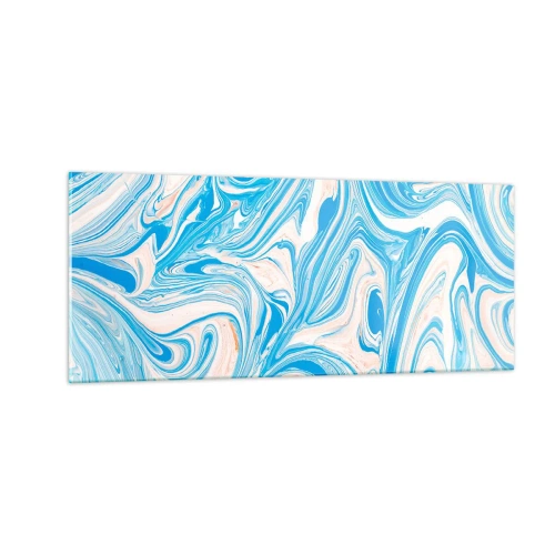 Obraz na skle - Cákance v tyrkysu - 100x40 cm