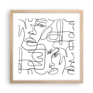 Plakát v rámu světlý dub - Ve spletených emocích - 40x40 cm