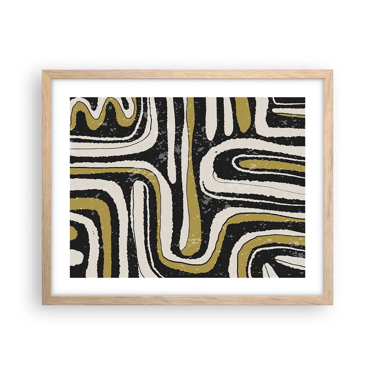 Plakát v rámu světlý dub - Kompozice: trakty a uličky - 50x40 cm