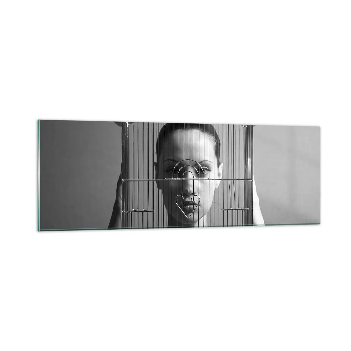 Obraz na skle - Tak trochu surrealistický portrét - 90x30 cm