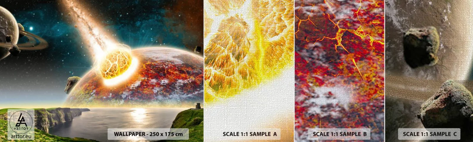 Vzor Fototapety Premium Canvas - Vesmírné drama - Abstrakce, Krajina, Kosmos - 100x30 cm