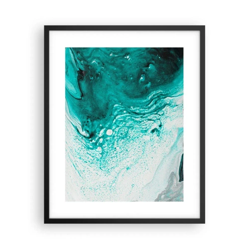 Plakát v černém rámu - Propadnout v bílé a tyrkysové - 40x50 cm