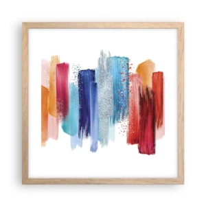 Plakát v rámu světlý dub - Nahoru a dolů  - 40x40 cm